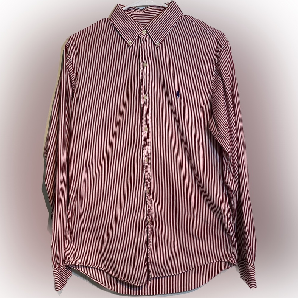 Polo Ralph Lauren Button Up. Red / White button up / Medium size / custom fit